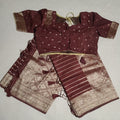 Fancy georgette saree in brown color