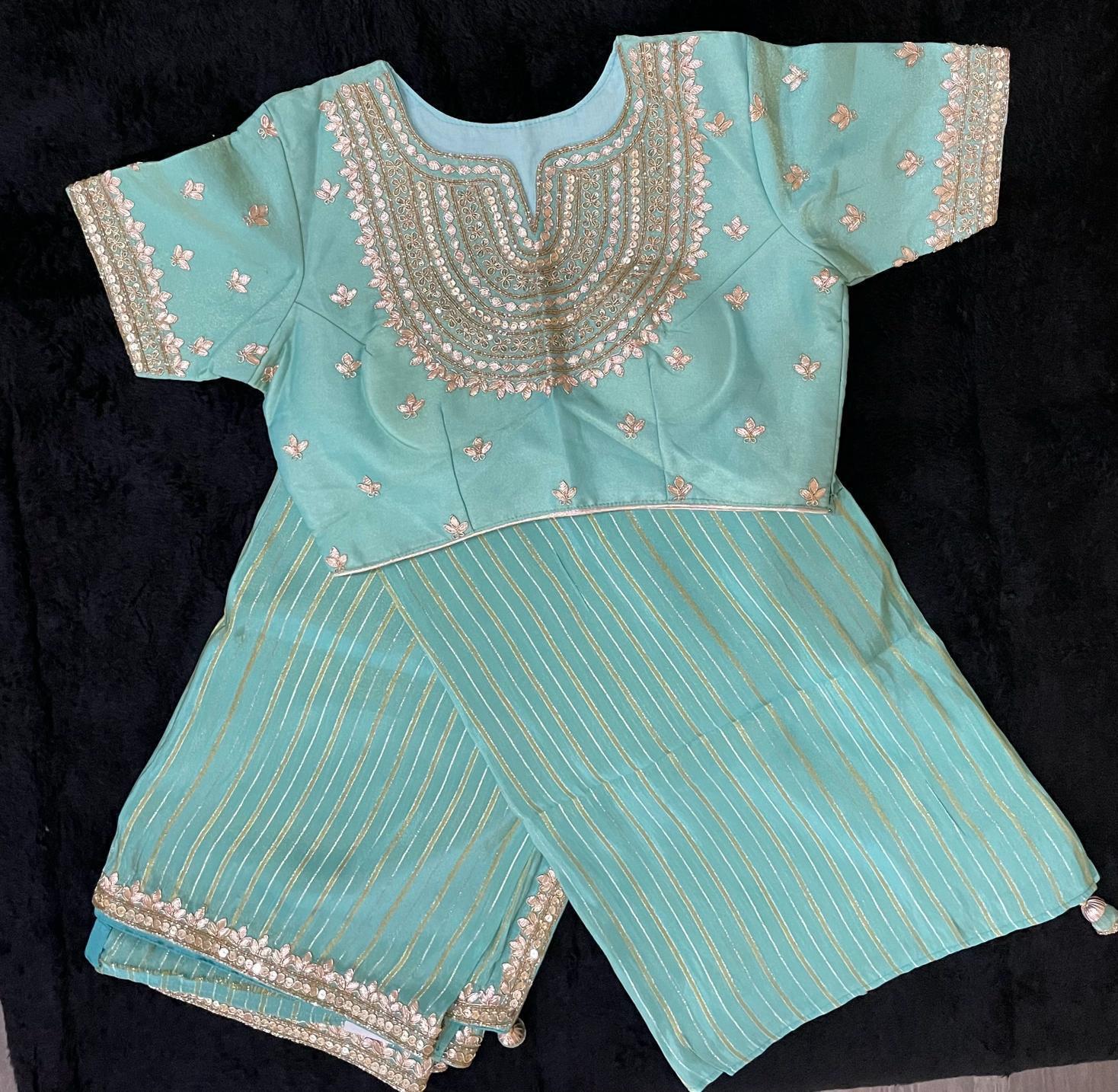 Premium Fancy Saree in light sky blue color