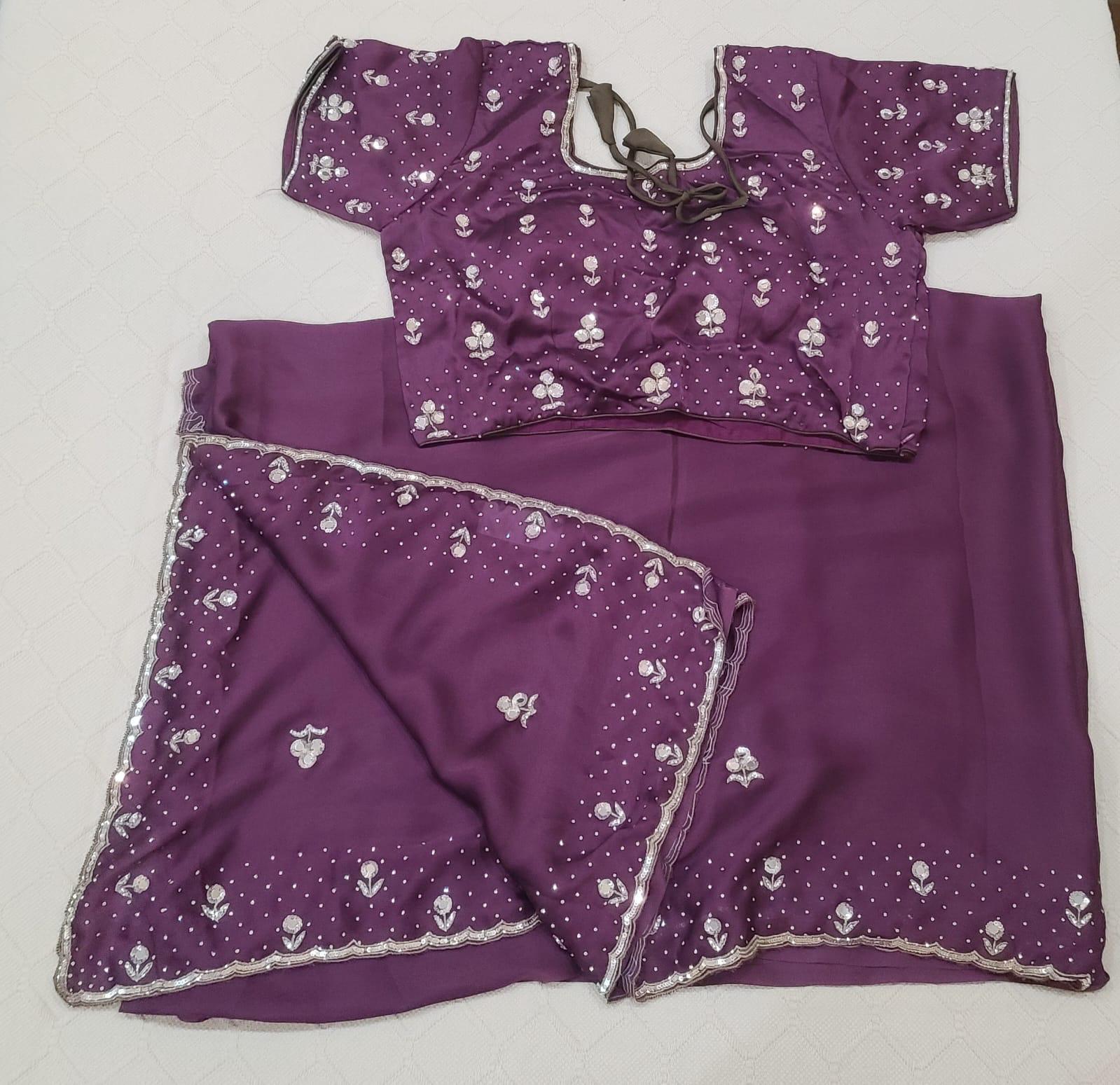 Premium Fancy Saree in grape wine saree