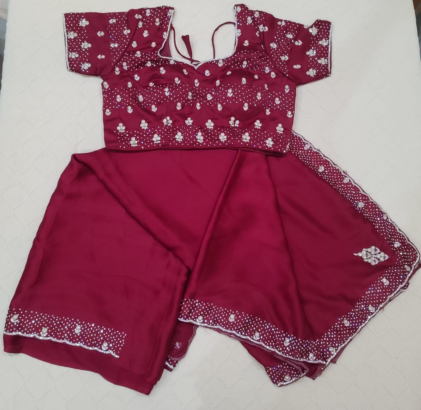 Premium Fancy Saree in maroon color