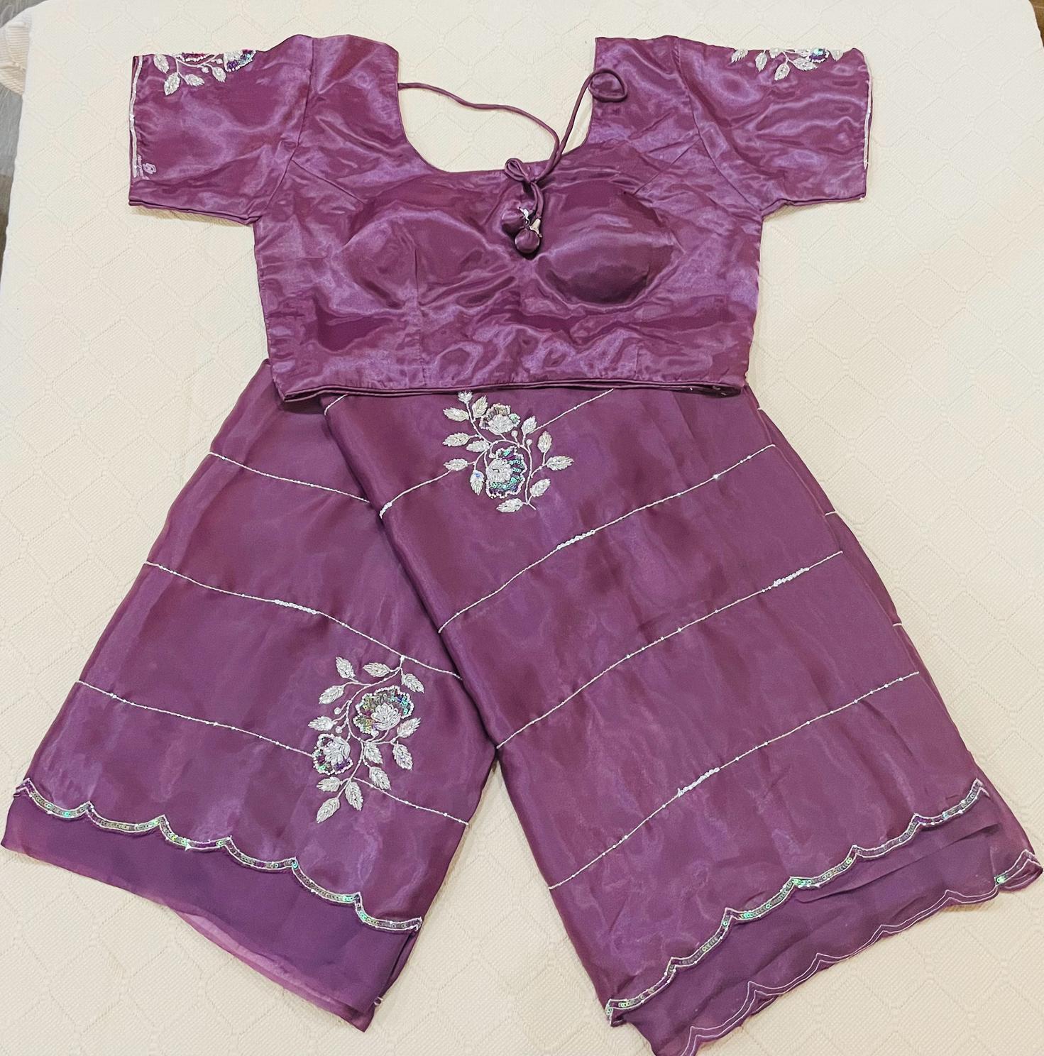 Premium Fancy Saree in grape wine color